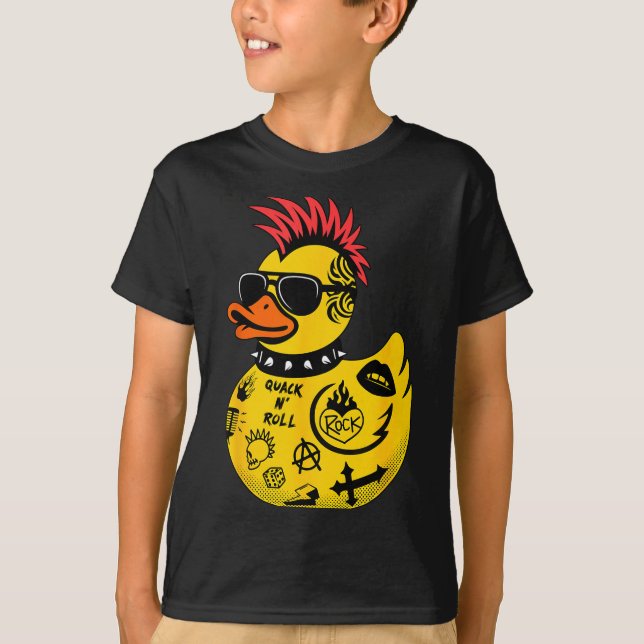 Camiseta Rock Yellow Rubber Duck Men Women Kids Funny Duck  (Frente)