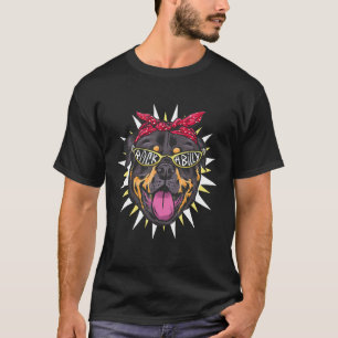 Camiseta Rockabilly Rottweiler Rottie Com Bandana