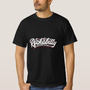 Camiseta Rockabilly Wild Rock N Roll - Typo - negativo