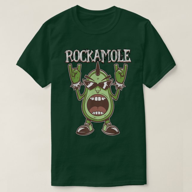 Camiseta Rockamole Avocado Rock n Roll (Frente do Design)