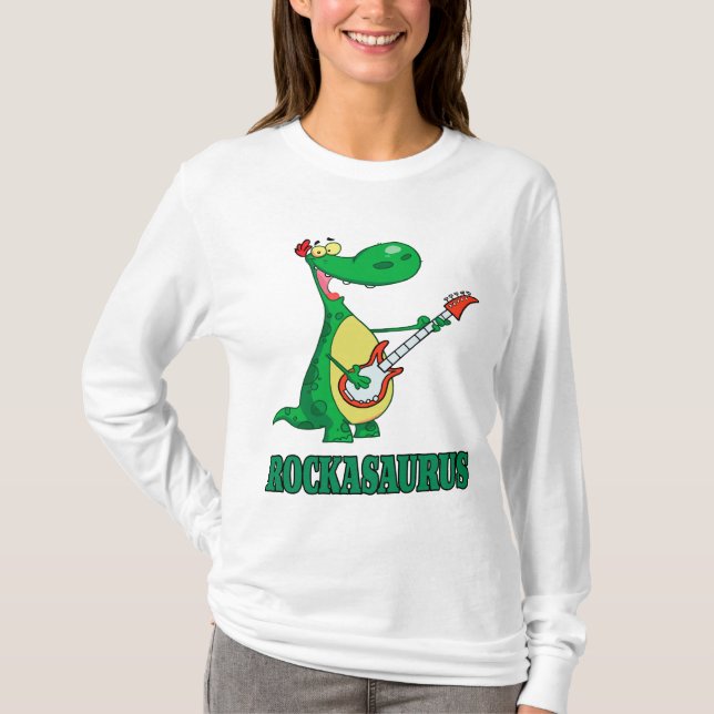 Camiseta rockasaurus rock n roll dino dinossaur.ai (Frente)
