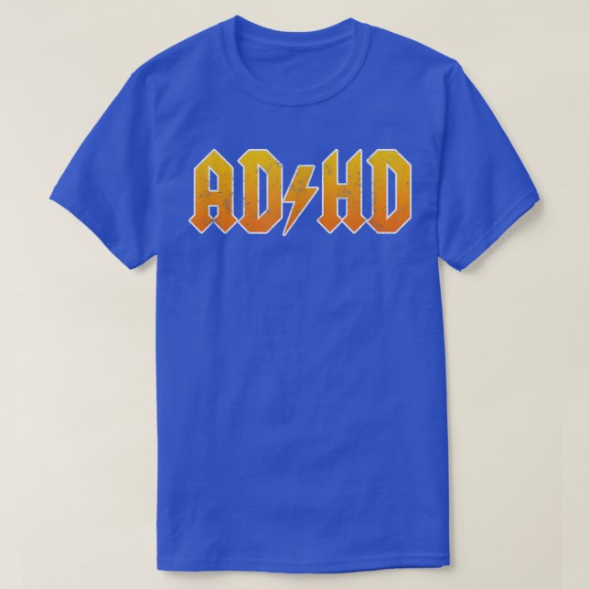 Camiseta Rocker ADHD para Homens, Mulheres e Crian (Frente do Design)