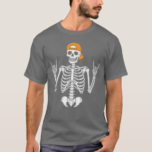 Camiseta Rocker Caveira Boné Skater Punk Rock Legal Homens
