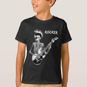 Camiseta Rocker Esqueleto Guitarrista Skater Legal Hallowee