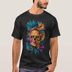 CAMISETA ROCKER FLOWER SKULL