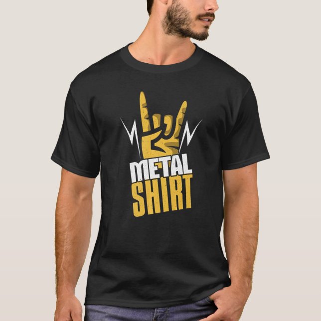 Camiseta Rocker Hand Metal Sign Rock Metal Lover Metal Prem (Frente)