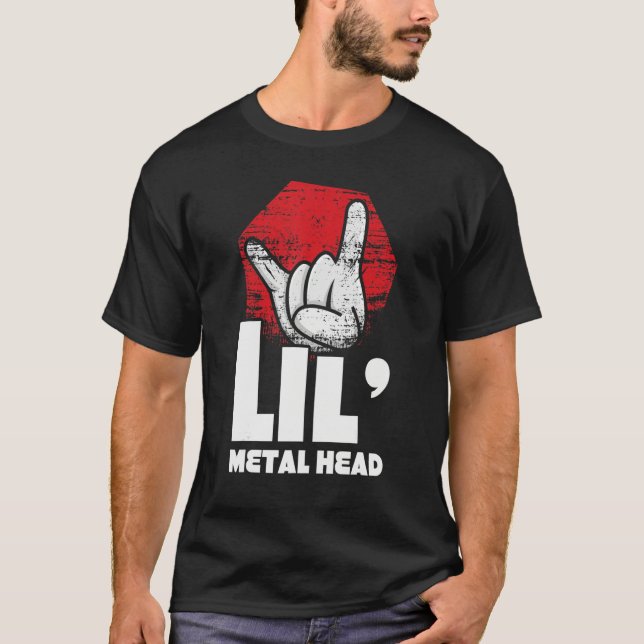 Camiseta Rocker Hand Metal Sign Rock Music Lover Little Met (Frente)