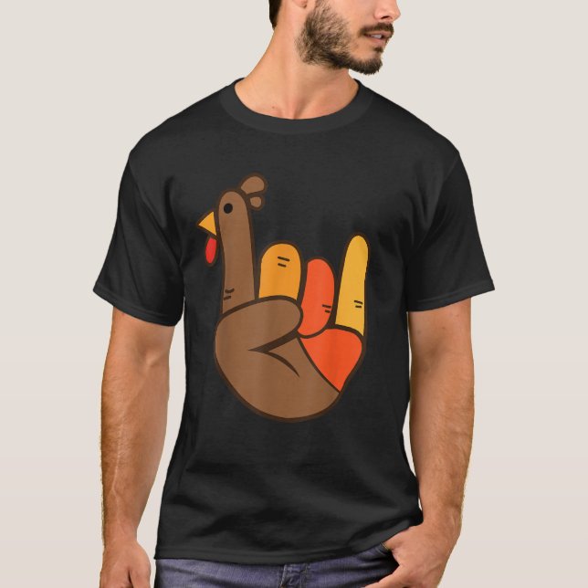 Camiseta Rocker Hand Turquia agita engraçado garoto de Ação (Frente)