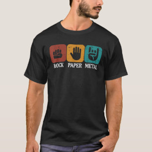 Camiseta Rocker Rock Paper Metal Funny Music Memys