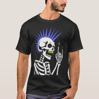 Camiseta Rocker Skeleton Boné Skater Legal Halloween Punk
