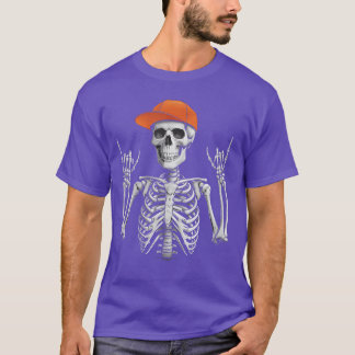 Camiseta Rocker Skeleton Cap Skater Cool Halloween Punk Roc