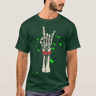 Camiseta Rocker Skeleton Hand Rock On Costume Halloween
