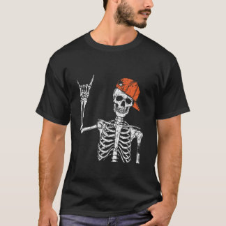 Camiseta Rocker Skeleton Rocha Na Figurinha Homens Engraçad