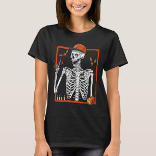 Camiseta Rocker Skeleton Rocha Sobre O Dia Das Bruxas