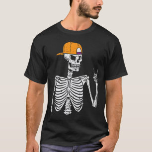Camiseta Rocker Skeleton Rock Hand Sinal Figurume M