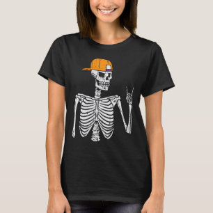 Camiseta Rocker Skeleton Rock Hand Sinal Figurume M