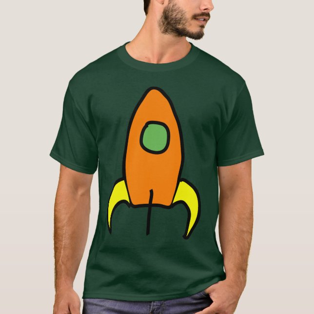 Camiseta Rocket à lua T escuro (Frente)