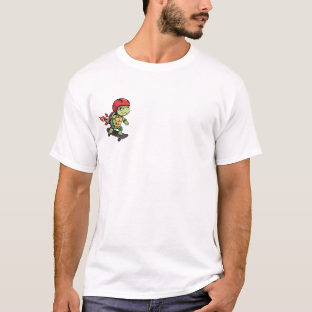 Camiseta Rocket-Boosted Skater Turtle (Frente)