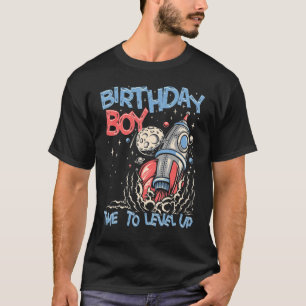 Camiseta Rocket Galaxy Outer Space Birthday Boy Time to lev