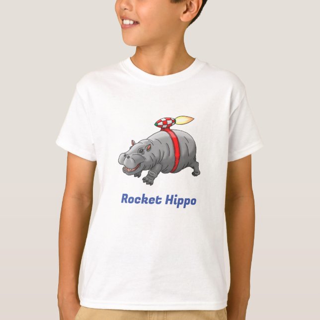 Camiseta Rocket Hippo Birthday (Frente)
