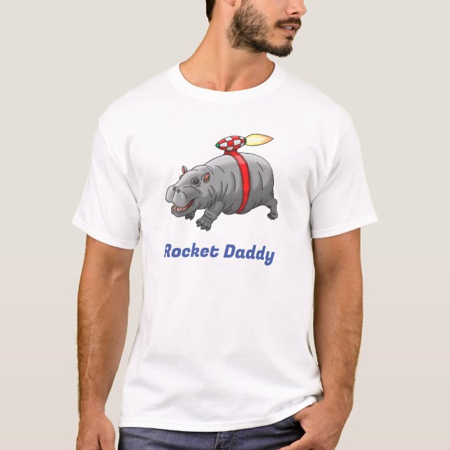 Camiseta Rocket Hippo's Jetpack Ride (Frente)