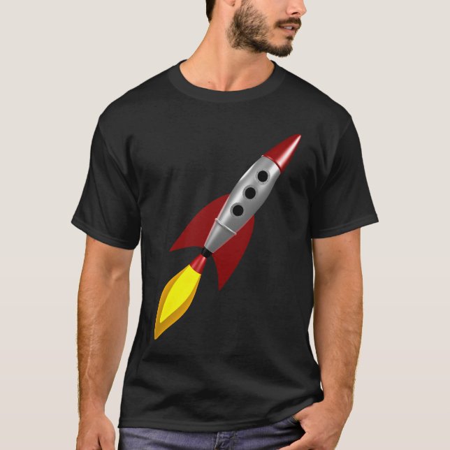 Camiseta Rocket retro 3d (Frente)