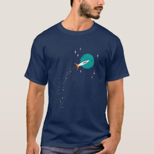 Camiseta Rocket Retro para a Lua