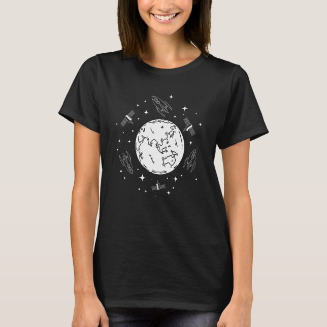 Camiseta Rockets From Earth Space Travel Rockets Spaceship  (Frente)