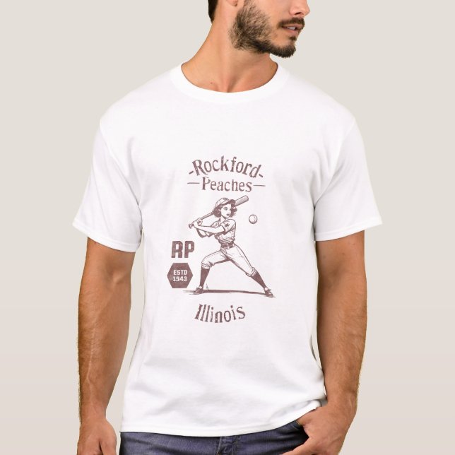 Camiseta Rockford Peaches Equipe de Baseball (Frente)