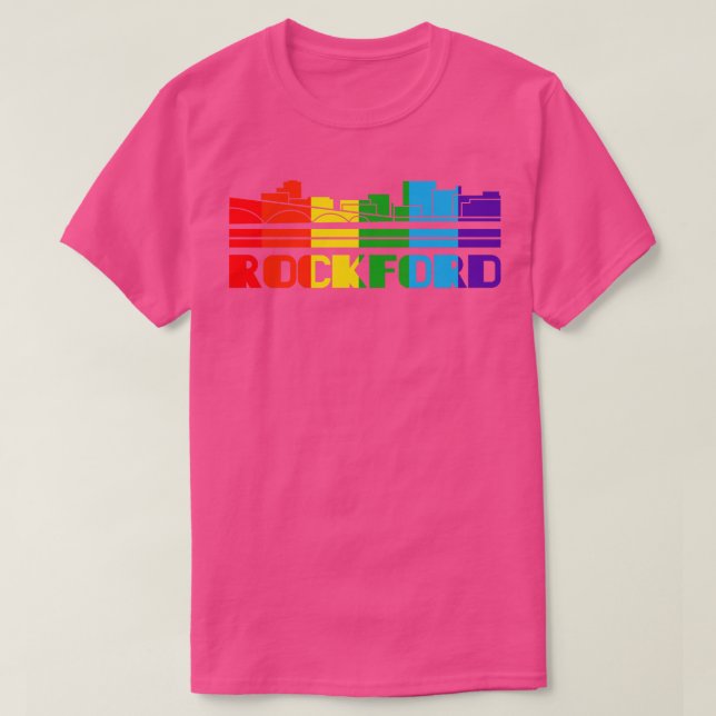 Camiseta Rockford Pride Rockford Gift LGBT Apoiante (Frente do Design)