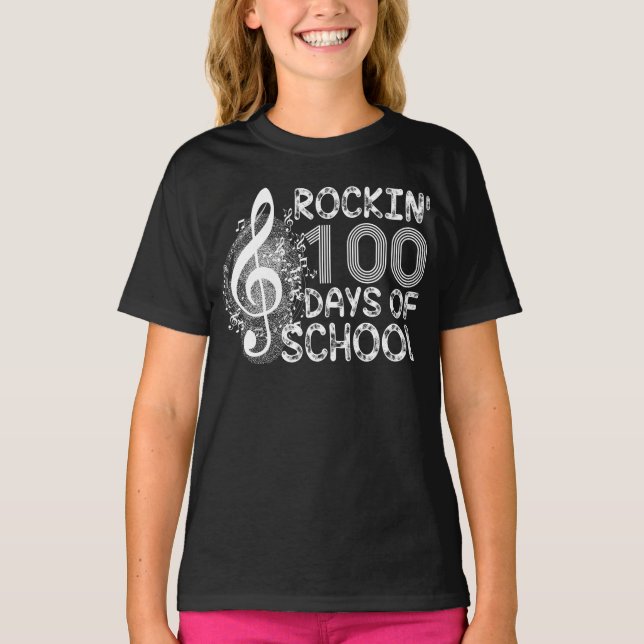 Camiseta rockin 100 dias de escola (Frente)
