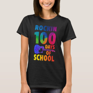 Camiseta Rockin 100 Dias De Professora De Música Escolar