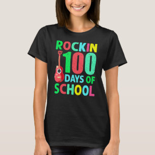 Camiseta Rockin 100 Dias De Professora De Música Escolar 10