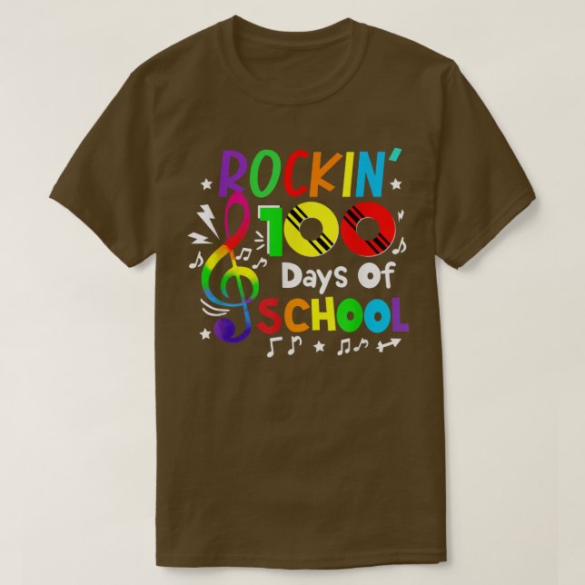 Camiseta Rockin 100 Dias De Professores E Ruas De Música Es (Frente do Design)