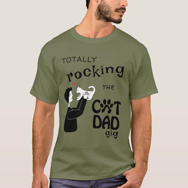 Camiseta Rockin' Cat Pai (Frente)