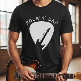 Camiseta Rockin' Dad Guitar Pick Guitarist Father's Day