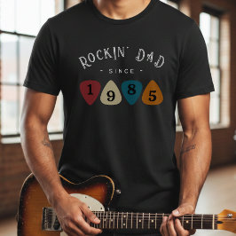 Camiseta Rockin' Dad Guitar Pick Retro Father's Day