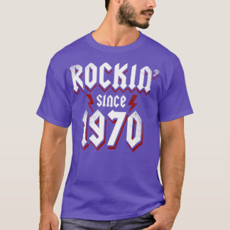 Camiseta Rockin Desde 1970 51ruas Aniversário 51 Anos Duro