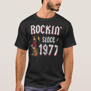 Camiseta Rockin desde 1977 Rock Music 45º aniversário