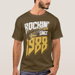 Camiseta Rockin' Desde 1988 Vintage Rock Music Fan 34th Bir