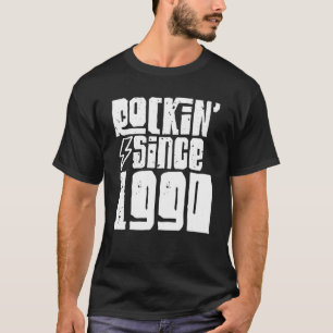 Camiseta Rockin Desde 1990 Aniversário Clássico Vintage 199