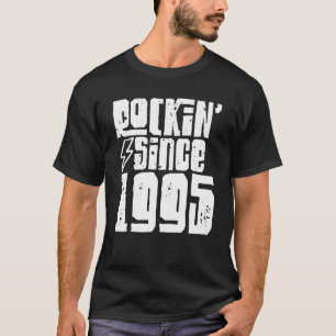 Camiseta Rockin Desde 1995 Aniversário Clássico Vintage 199