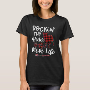Camiseta Rockin é o Heeler Mãe vida Mãe Xadrez Buffalo Mãe