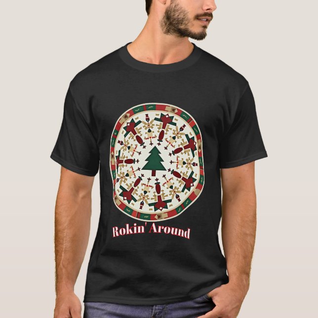 Camiseta Rockin Na Árvore De Natal (Frente)