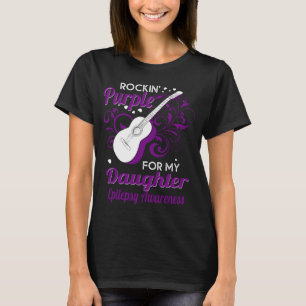 Camiseta rockin_ roxo para a epilepsia da filha