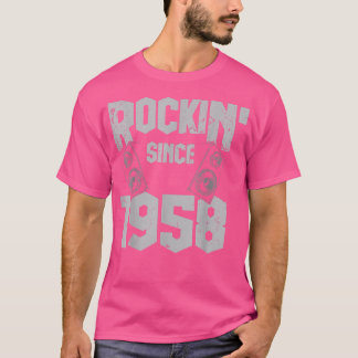 Camiseta Rockin' Since 1958 Vintage Rock Music Fan 64th Bir
