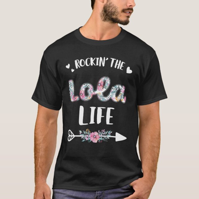 Camiseta Rockin' The Lola Life Proud Grandma Dia de as mães (Frente)