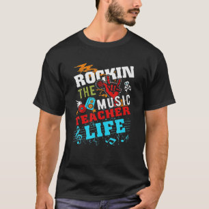 Camiseta Rockin The Music Teacher Life Tshirt Engraçada Gif