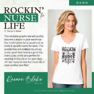 Camiseta Rockin the Nurse Life T Shirt