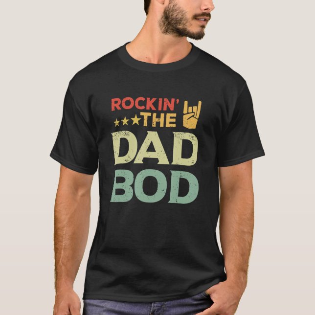 Camiseta Rockin' The Pai Bod Engraçado Retro for Legal Padr (Frente)